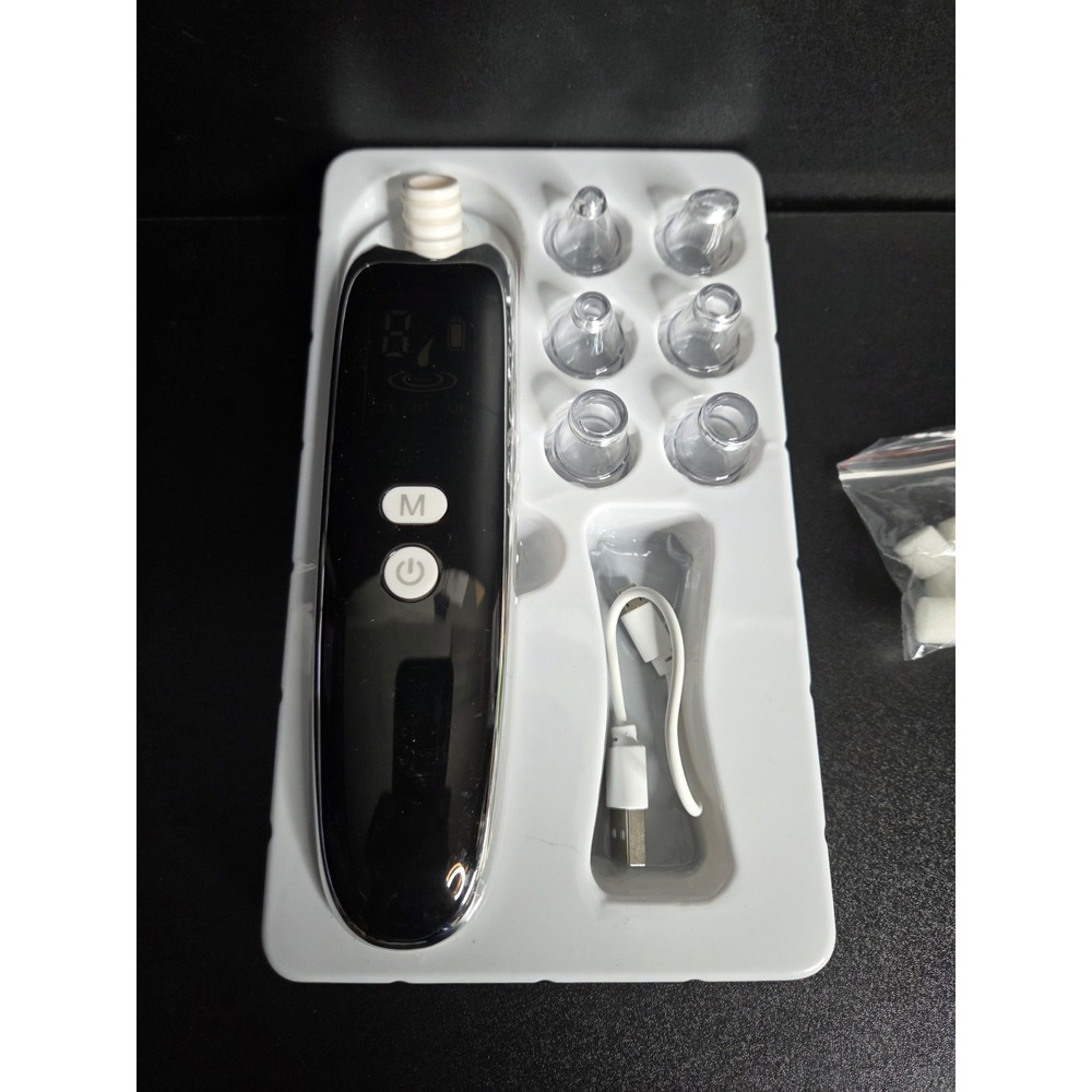 Rechargeable Blackhead Remover Vacuum Pore Cleaner 6 Heads USB Facial Suction